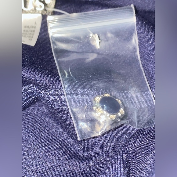 Venus Button Down Sleeveless Blue Women Jumpsuit with Detach Neck Scarf Size L - Picture 7 of 10